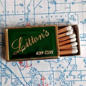 Vintage Matchbook Matches Litton's Market Restaurant Knoxville TN 1970s Green Fo